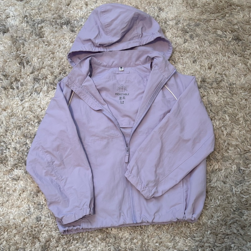 Uniqlo Purple Hooded Jacket - Girls 7-8